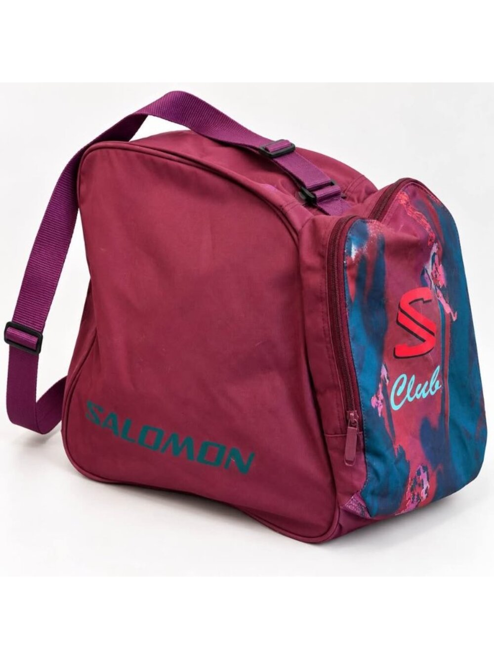 Salomon S Club Ski Boot Bag Burgundy Vintage Shoulder Carry Bag